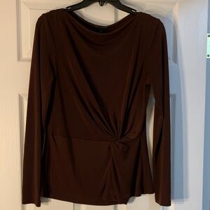 Ann Taylor Rich Brown Long Sleeve Blouse